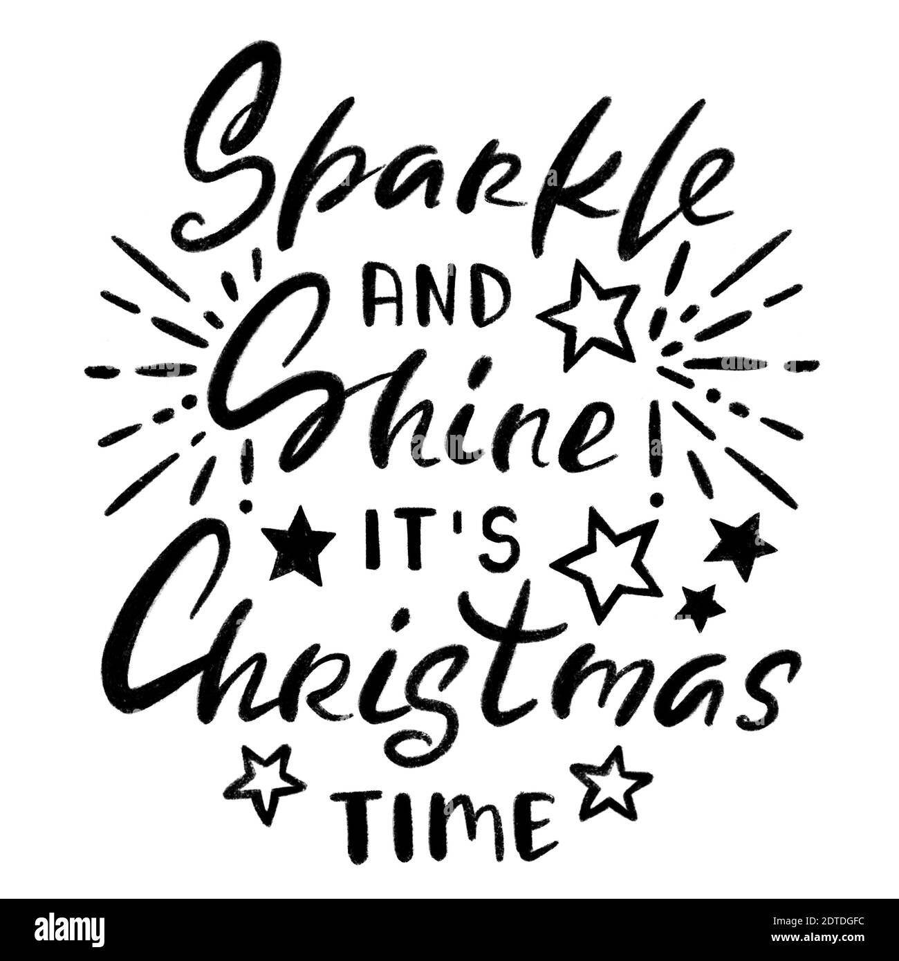 Scintillare e brillare è Natale Shine quote su Bianco Sfondo Foto Stock