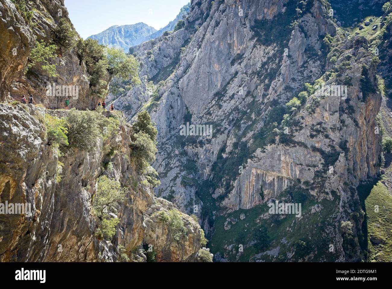 Trekking nella Ruta di Cares, nella montagna Asturiana di Spagna Foto Stock