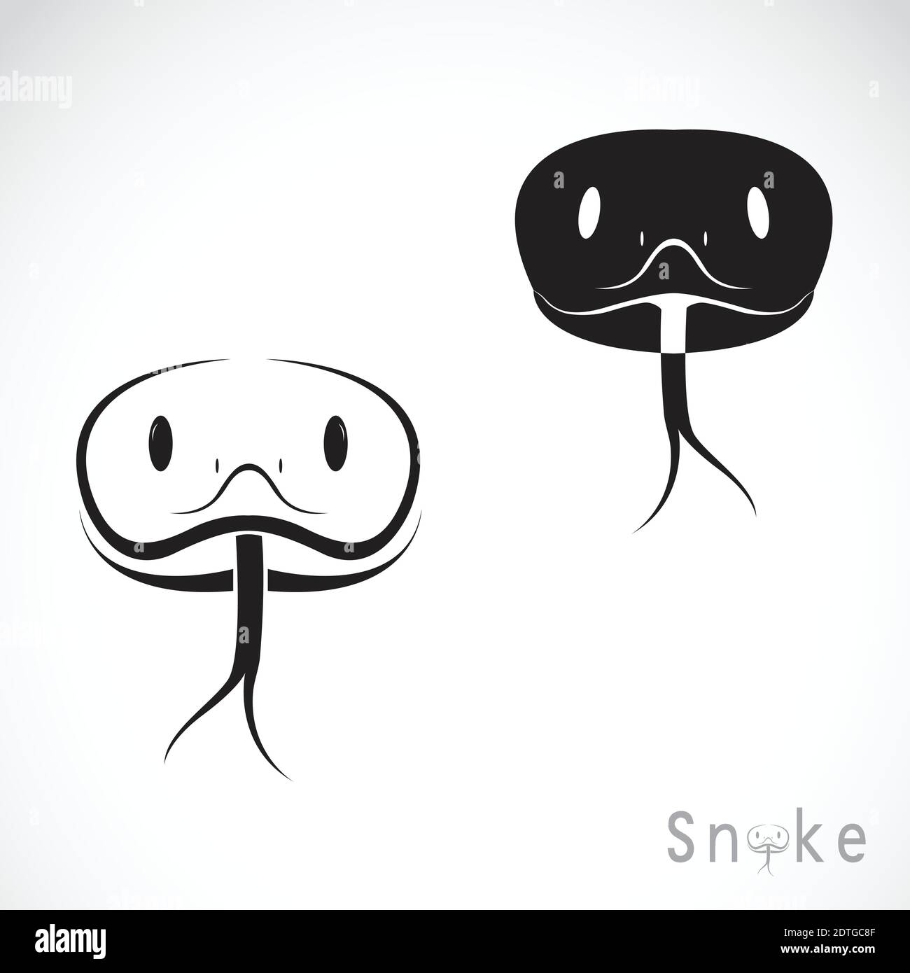 Immagine vettoriale di una testa serpente su sfondo bianco Illustrazione Vettoriale