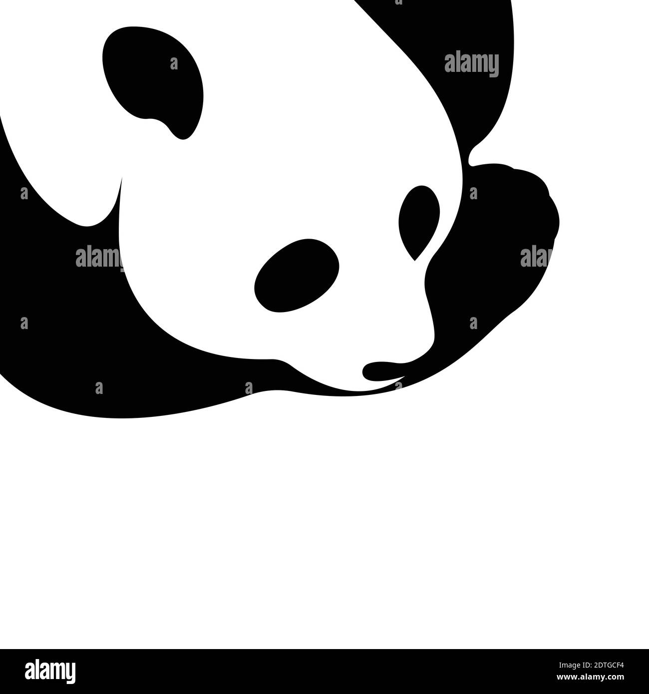 Vettore di un disegno di panda su uno sfondo bianco. Illustrazione vettoriale a livelli facilmente modificabile. Animali selvatici. Illustrazione Vettoriale