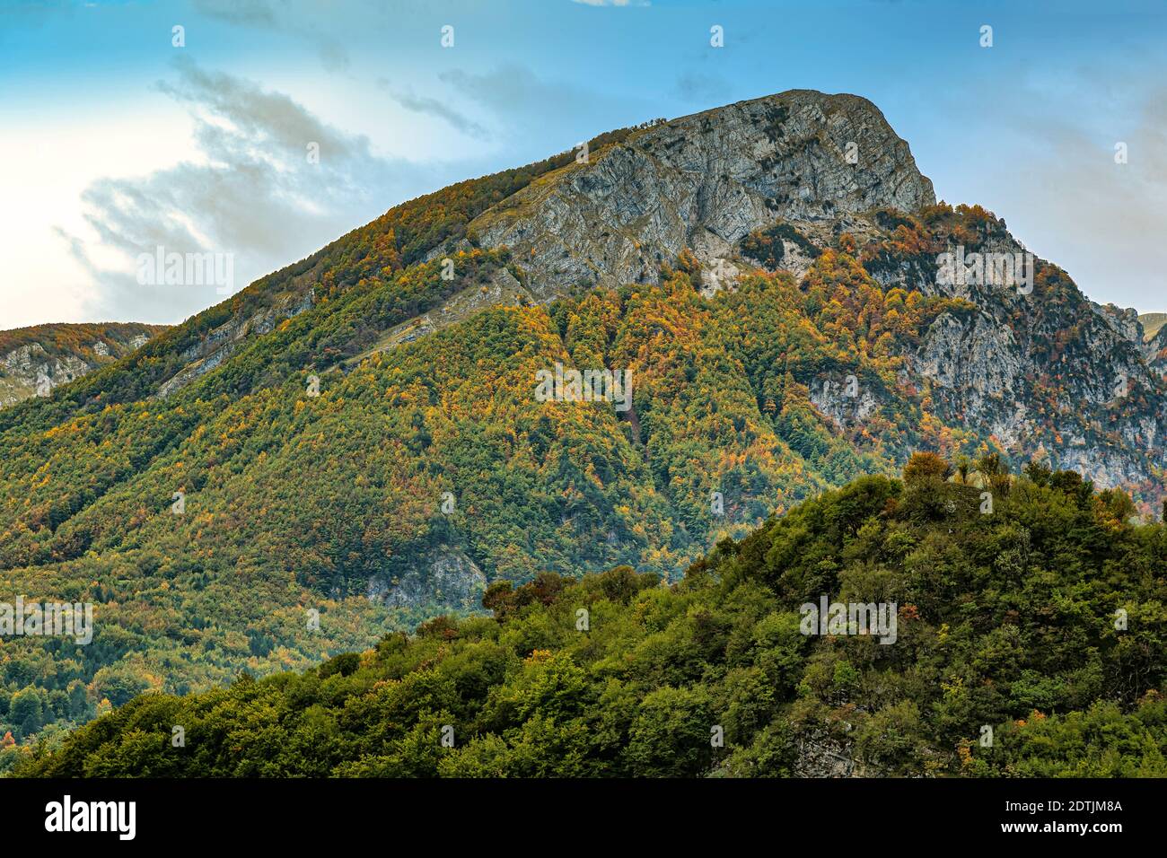 Paesaggio del Parco Nazionale d'Abruzzo, Lazio e Molise, Monte Sterpi d'alto. Civitella Alfedena, Abruzzo, Italia Foto Stock