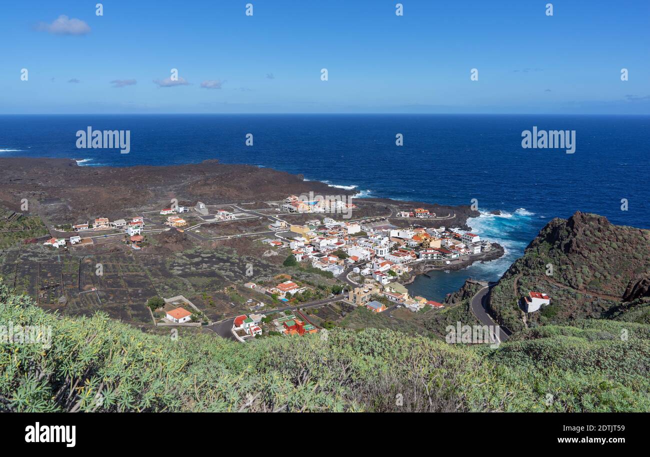 Vista ad alto angolo di Tamaduste, El Hierro, Isole Canarie, Spagna Foto Stock