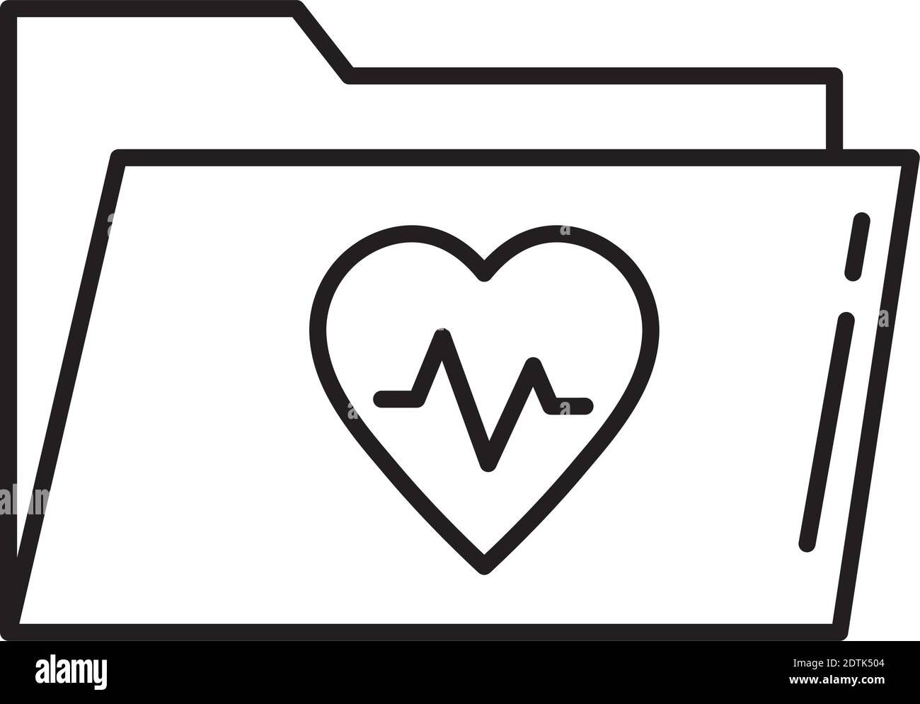 cardiologia cardiaca in icona stile linea cartella Illustrazione Vettoriale