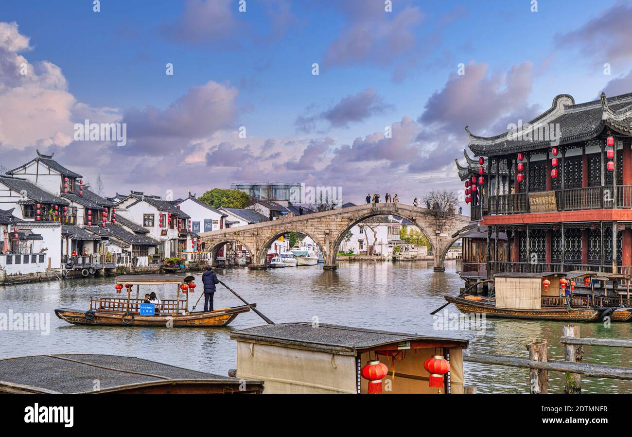 Cina, vicino a Shanghai City, Zujiajiao Village, Foto Stock