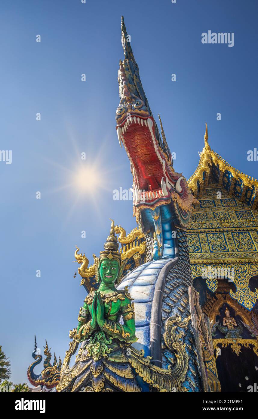 Thailandia, Chiang Rai City, il Tempio Blu Foto Stock