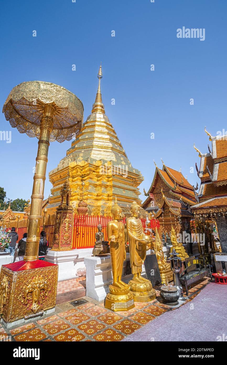 Thailandia, Chiang mai City, Wat Phra That Doi Suthep Tempio Foto Stock