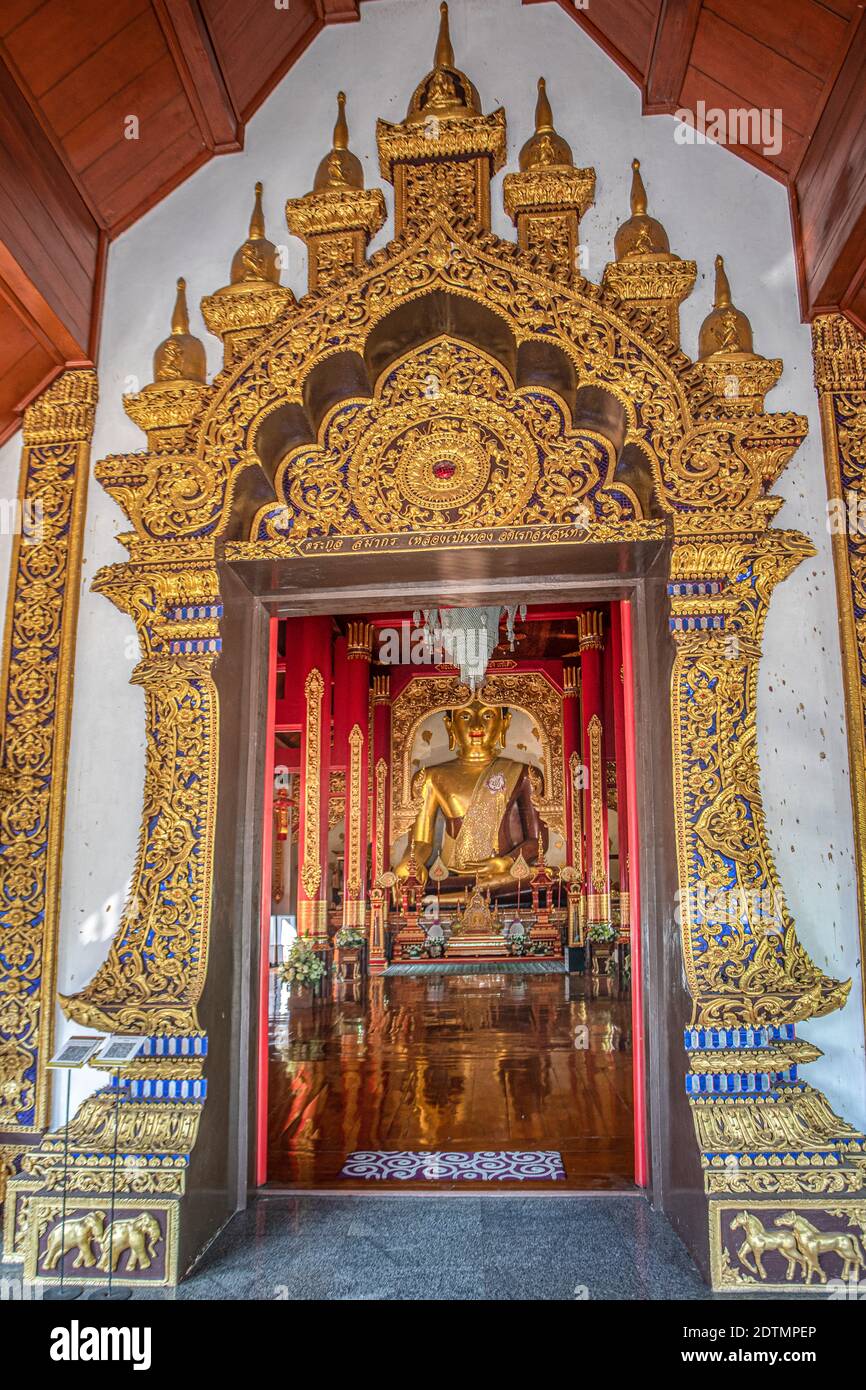 Thailandia, Chiang mai City, Wat Saen Muang Foto Stock