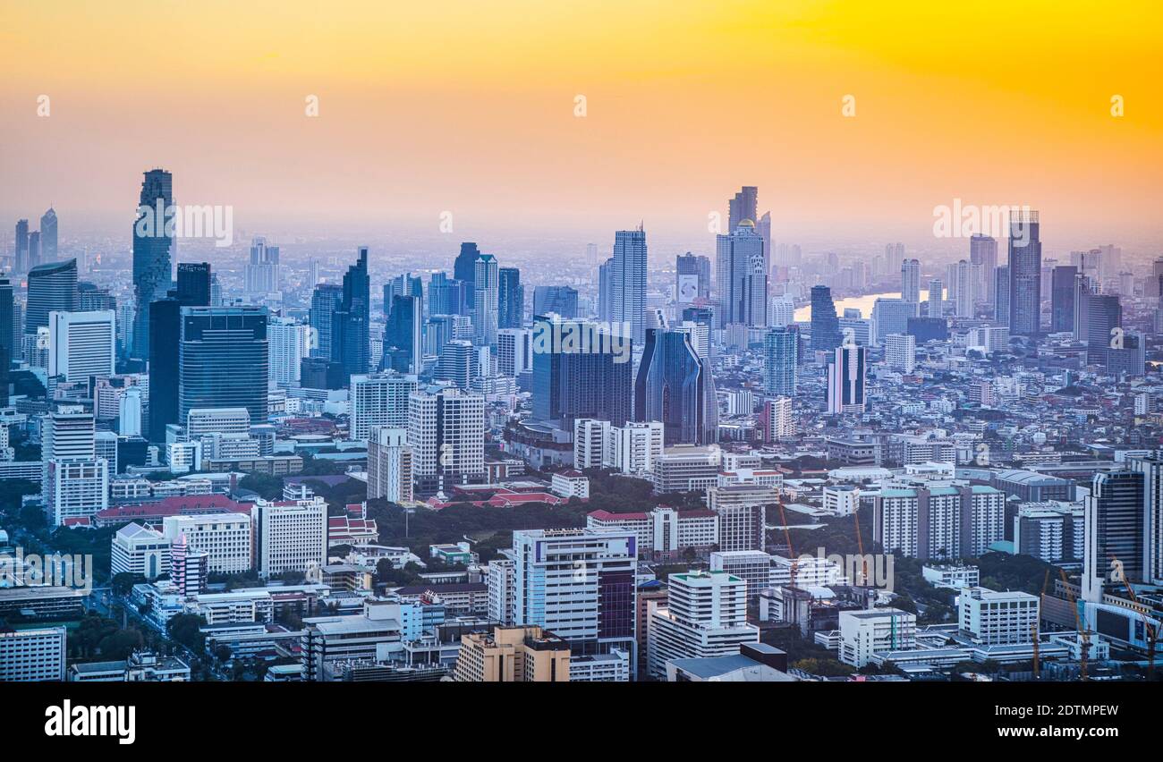 Thailandia, Bangkok Città, centro città Bangkok panorama Foto Stock