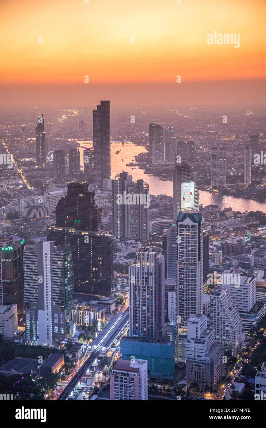 Thailandia, Bangkok città, Downtown Panorama Foto Stock