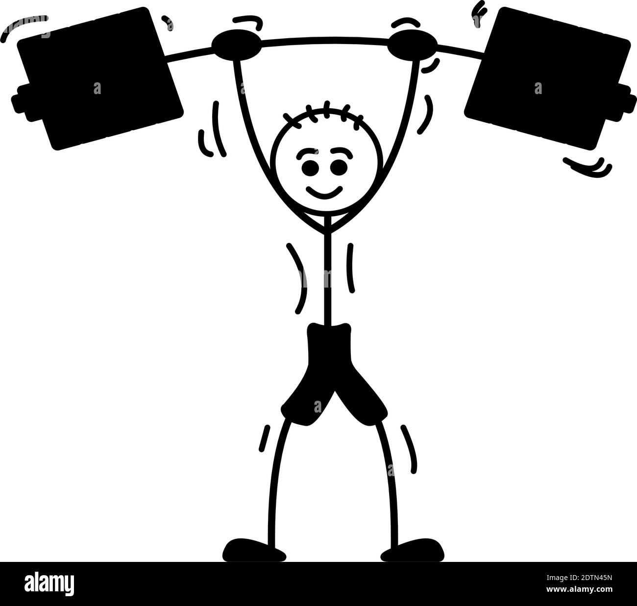 Allenamento di forza per l'allenamento del peso in palestra, sollevamento pesi 4 Illustrazione Vettoriale