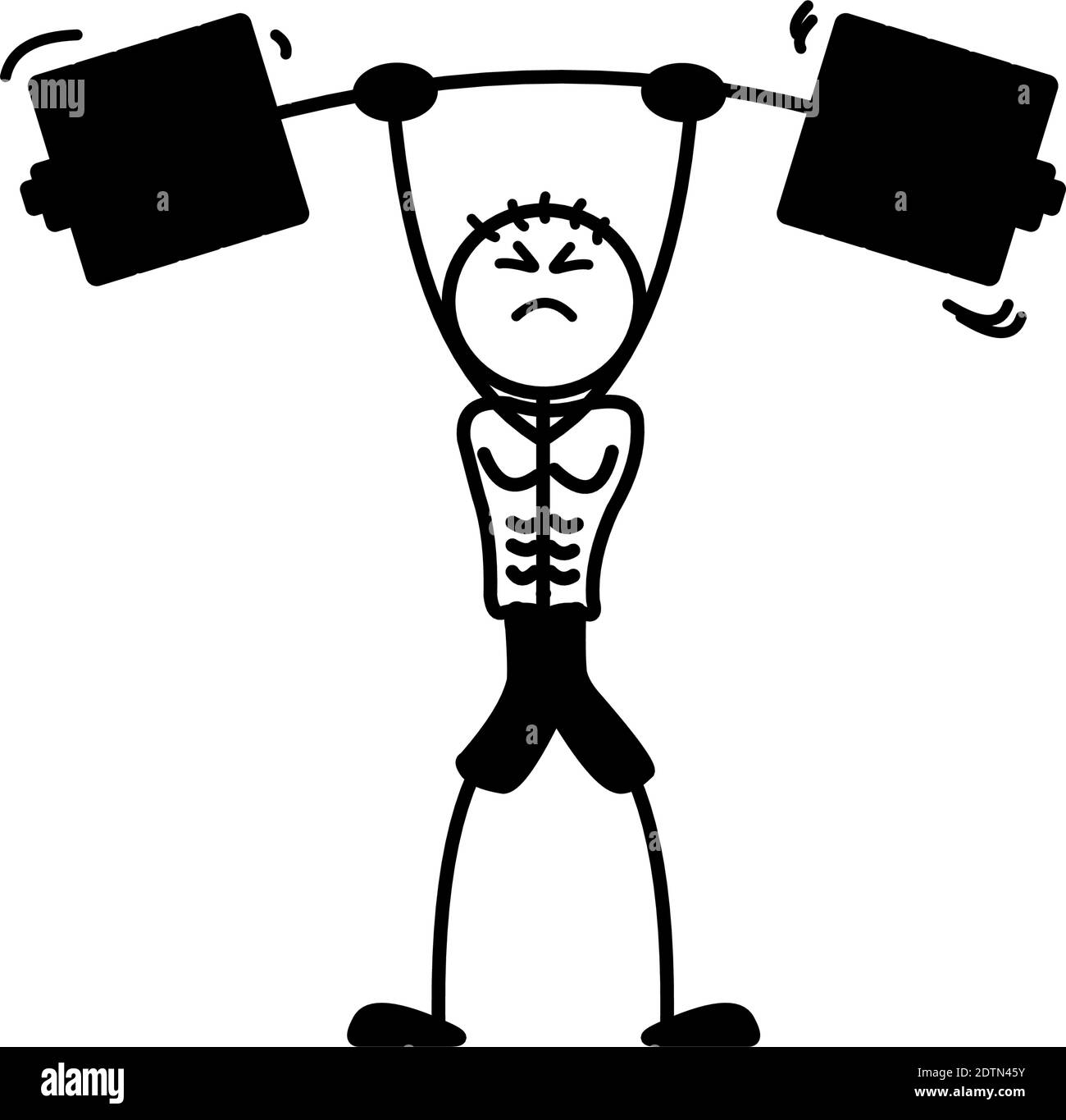 Allenamento di forza per l'allenamento del peso in palestra, sollevamento pesi 6 Illustrazione Vettoriale