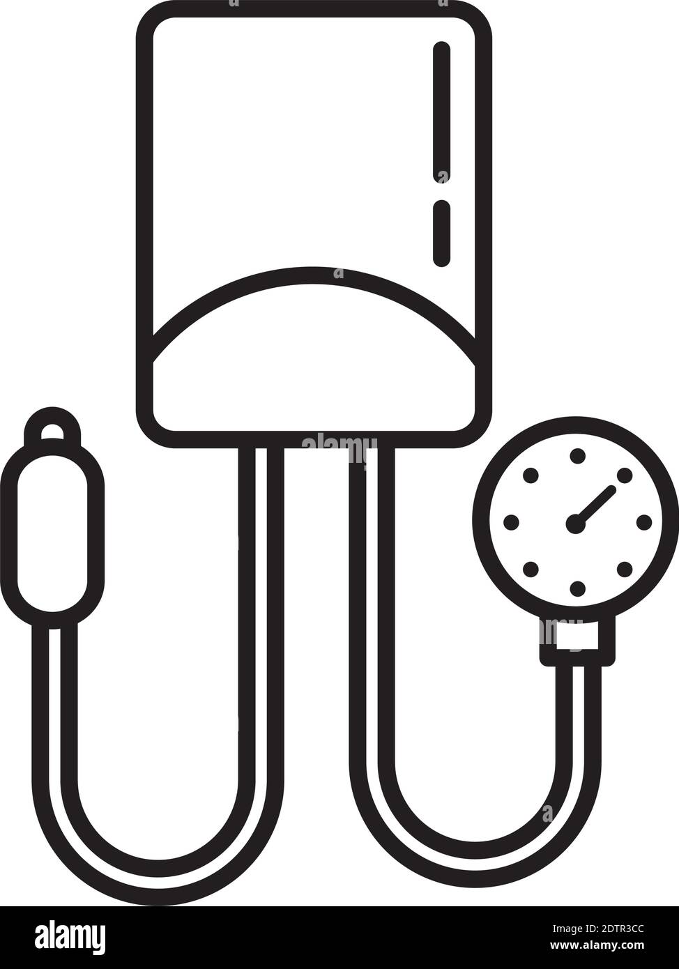 icona dello stile della linea del monitor analogico della pressione sanguigna Illustrazione Vettoriale