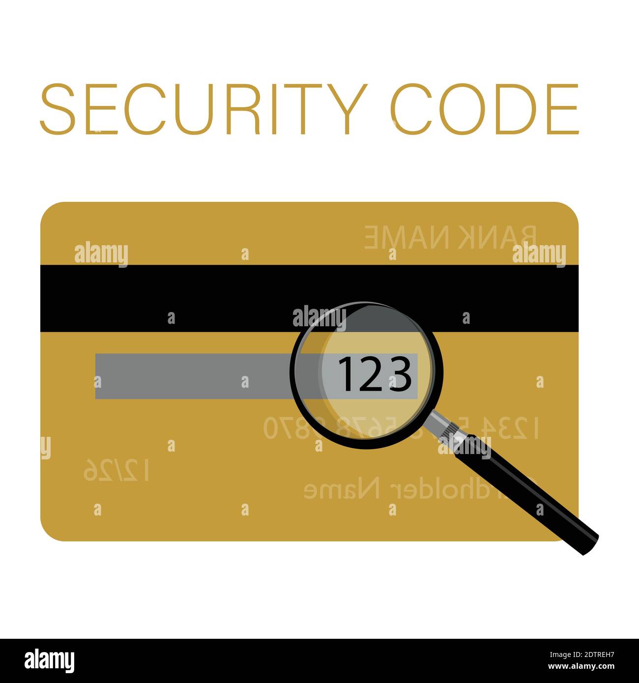 Il codice di sicurezza CSV si trova su una tipica carta di credito. Retro  della carta di credito con codice di sicurezza CVV Immagine e Vettoriale -  Alamy