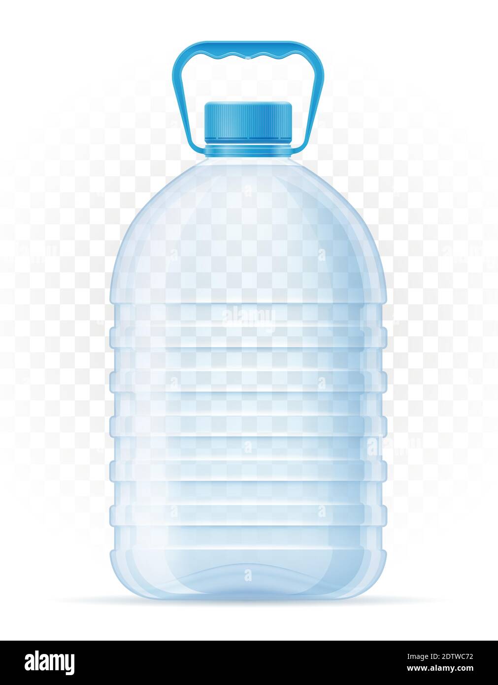 flacone di plastica per acqua potabile immagine vettoriale trasparente isolato su sfondo bianco Illustrazione Vettoriale