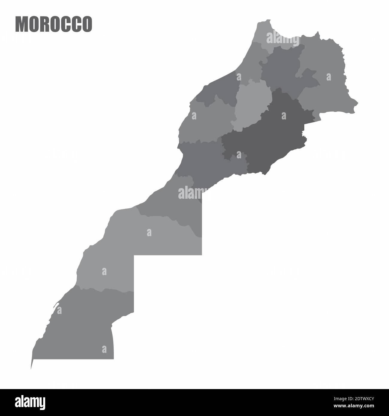 Mappa delle regioni del Marocco Illustrazione Vettoriale