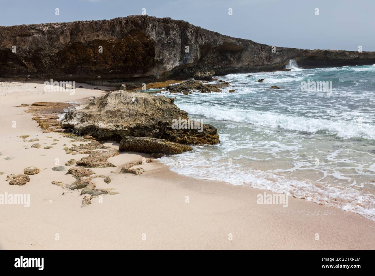 Boca Prins una spiaggia di sabbia appartata nel Parco Nazionale di Arikok, Santa Cruz, Aruba, Caraibi Foto Stock