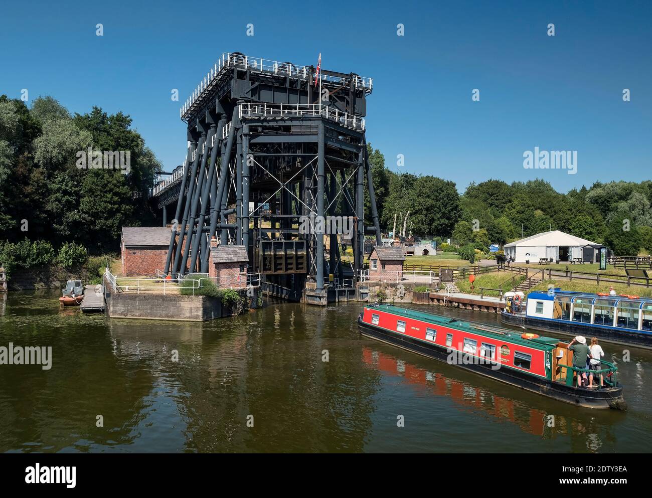 The Anderton Boat Lift, Anderton, Northwich, Cheshire, Inghilterra, Regno Unito Foto Stock