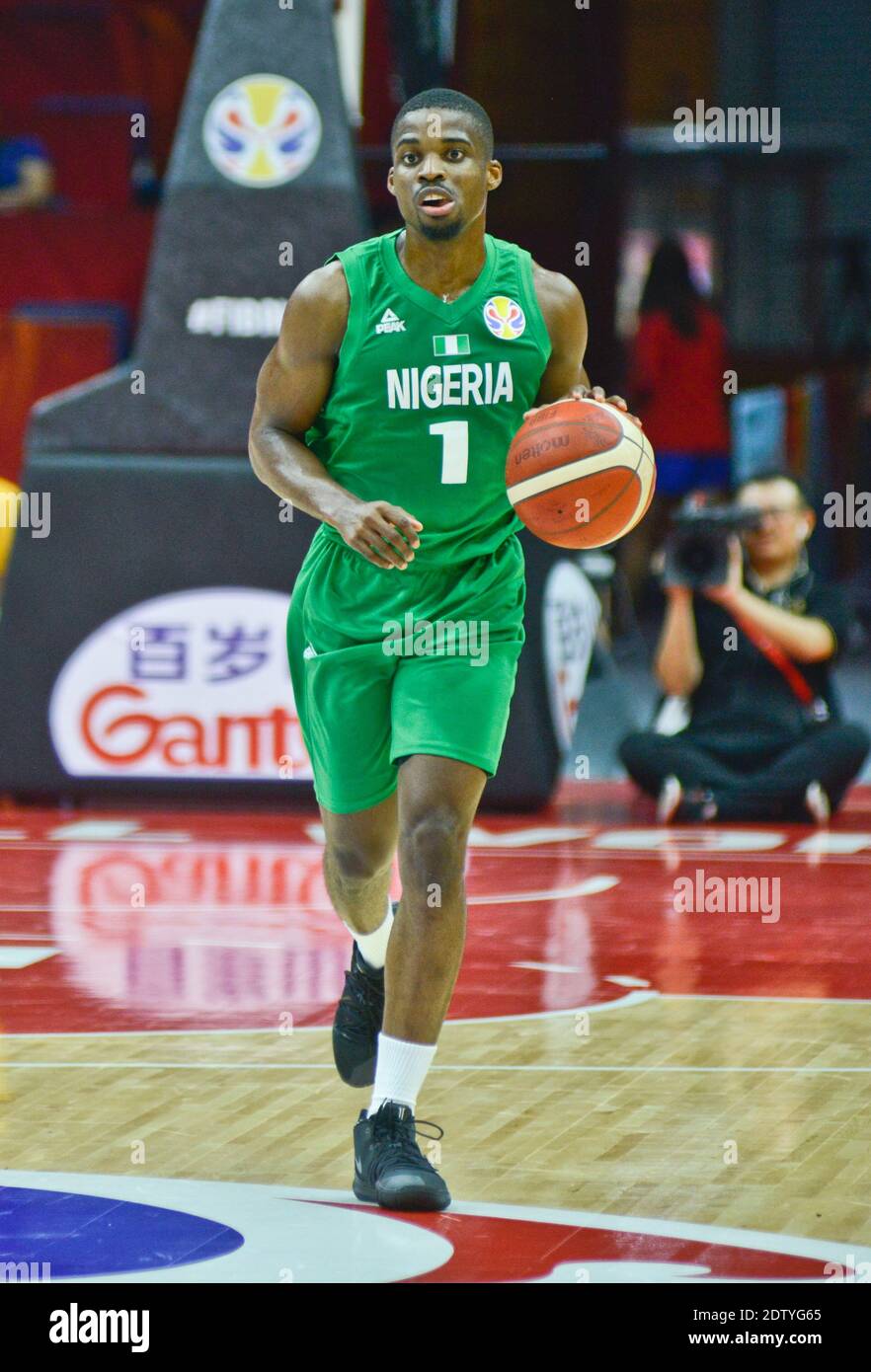 Ike Iroegbu (Nigeria). Pallacanestro FIBA World Cup Cina 2019. Primo Round Foto Stock