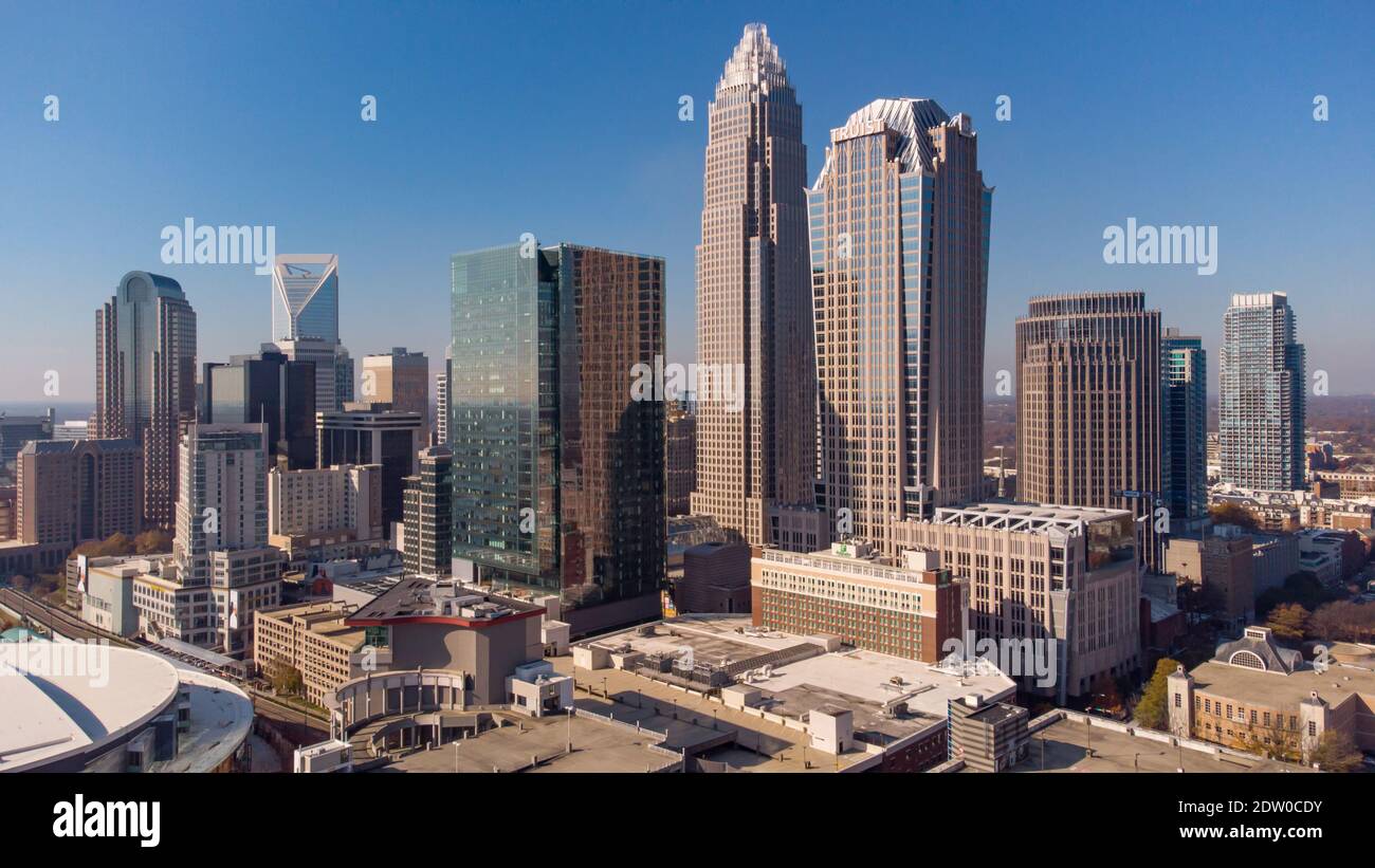 Foto aerea del centro di Charlotte, North Carolina USA Foto Stock