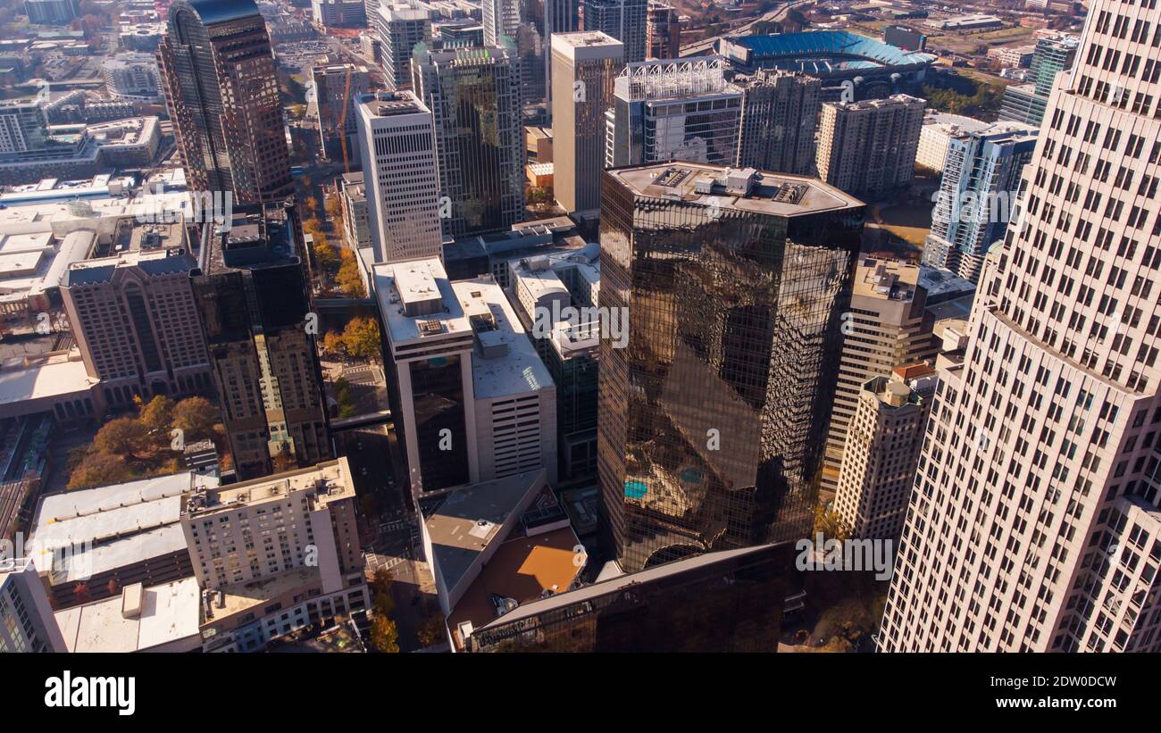 Highrise Towers Downtown Charlotte, North Carolina Foto Stock