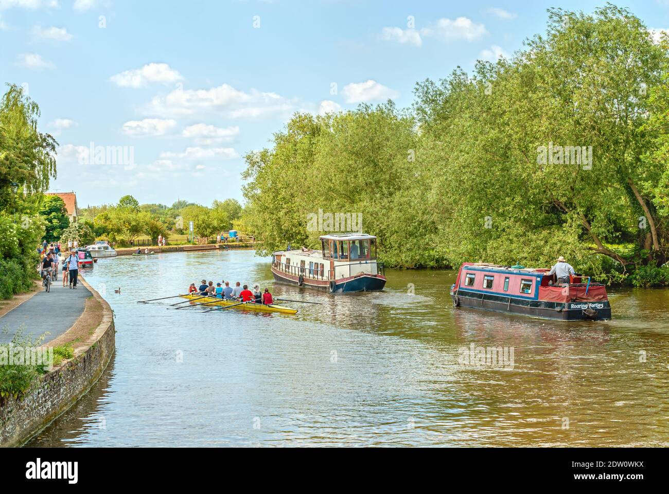 RiverScape sul Tamigi a sud di Oxford, Inghilterra, Regno Unito Foto Stock