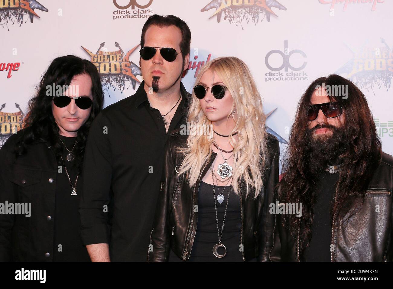 Taylor Momsen (voce principale, chitarra ritmica), ben Phillips (chitarra principale, voce di supporto), Mark Damon (basso) e Jamie Perkins (batteria) partecipano al Sesto annuale Revolver Golden Gods Award Show al Club Nokia di Los Angeles, CA, USA, il 23 aprile 2014. Foto di Julian da Costa/ABACAPRESS.COM Foto Stock