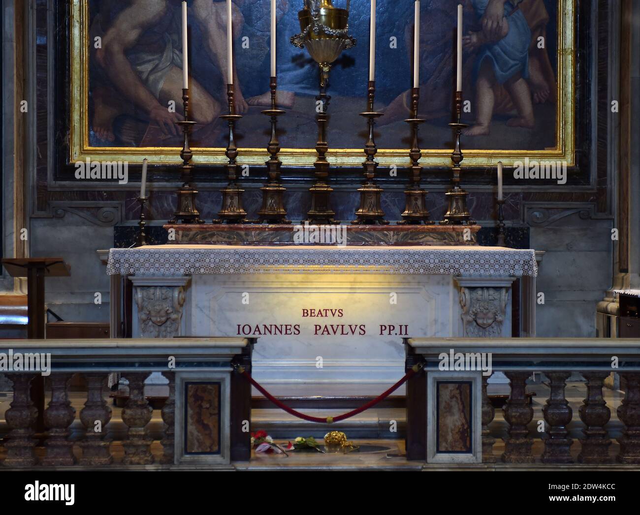 Tomba di Giovanni Paolo II nella Cappella di San Sebastiano nella