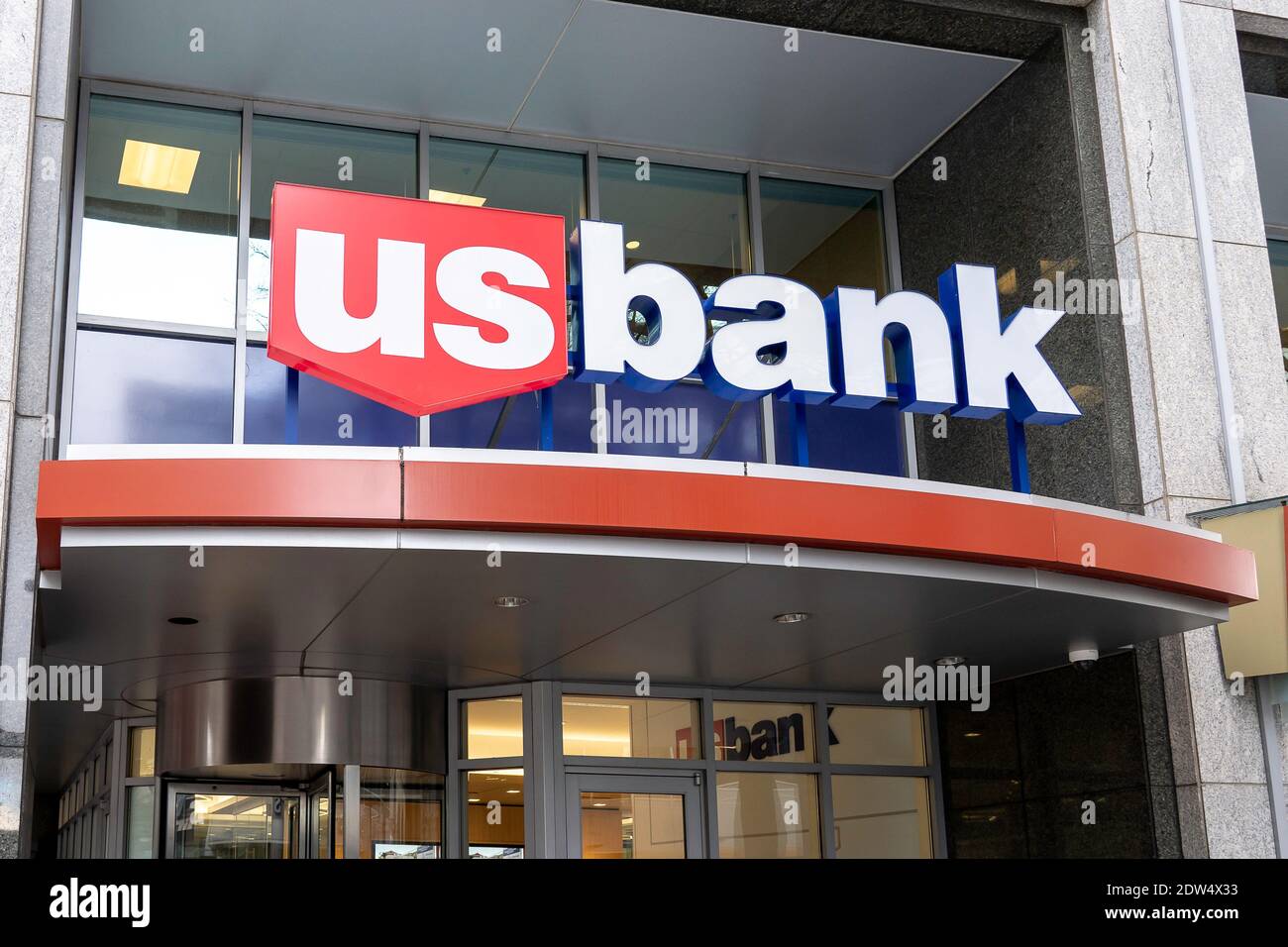 Ingresso della banca STATUNITENSE in una delle filiali di Charlotte, North Carolina, USA. Foto Stock