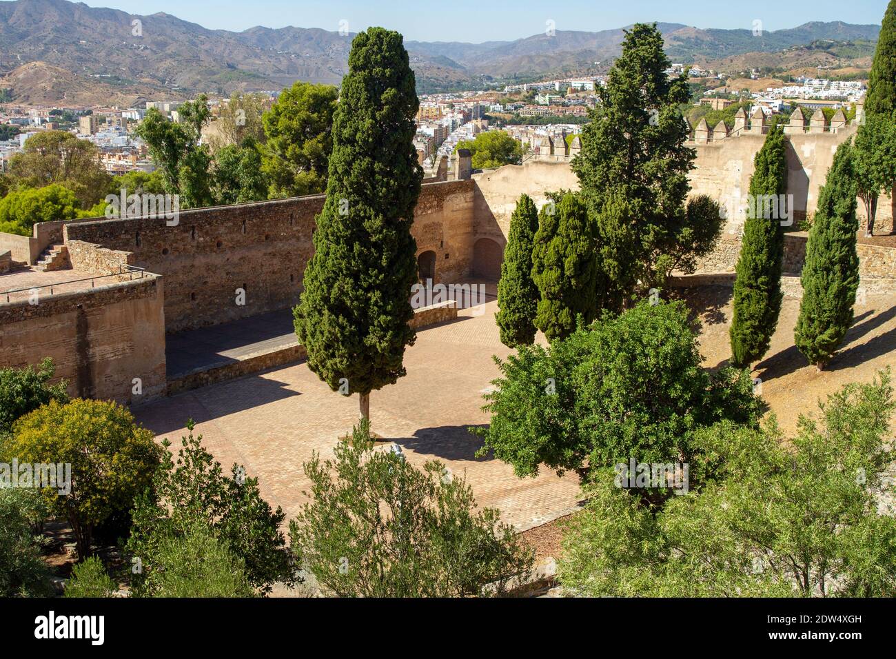 Castello di Alcazaba a Malaga, Spagna Foto Stock