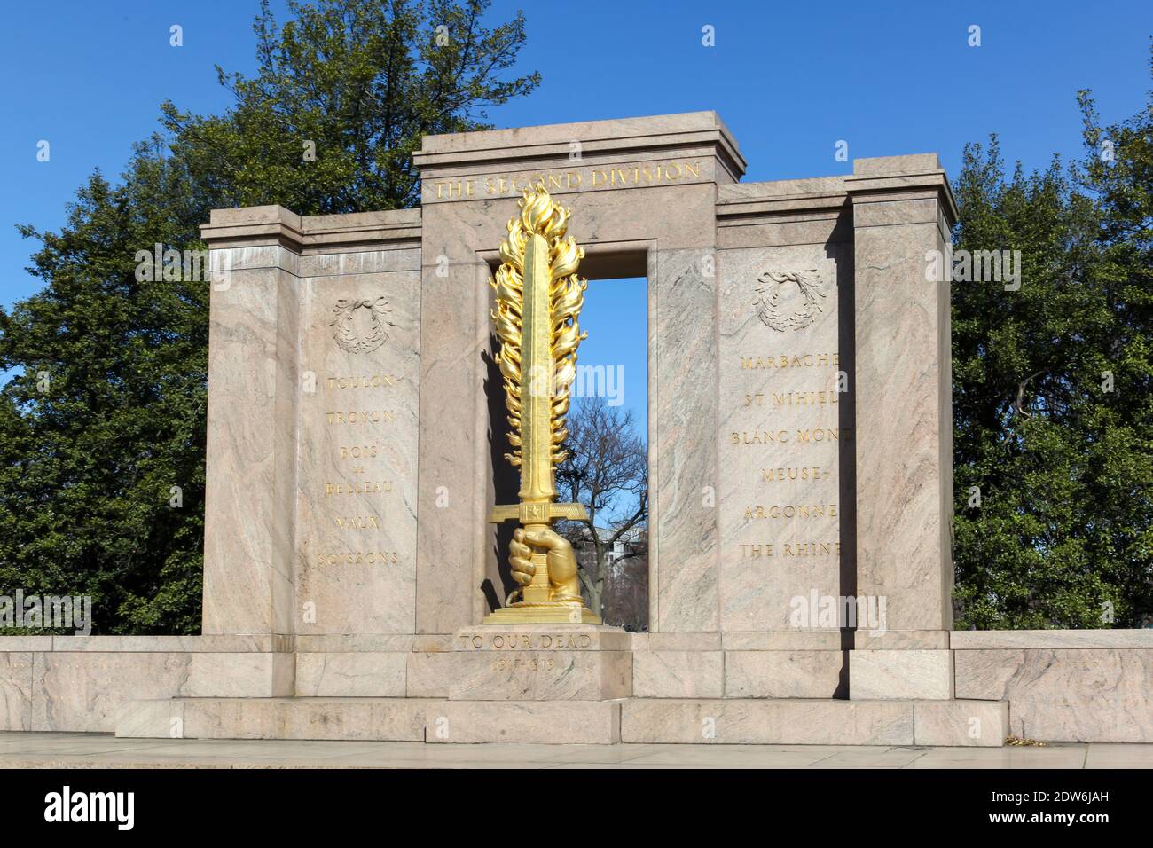 Second Division Memorial nel President's Park a Washington, DC, Stati Uniti. Foto Stock