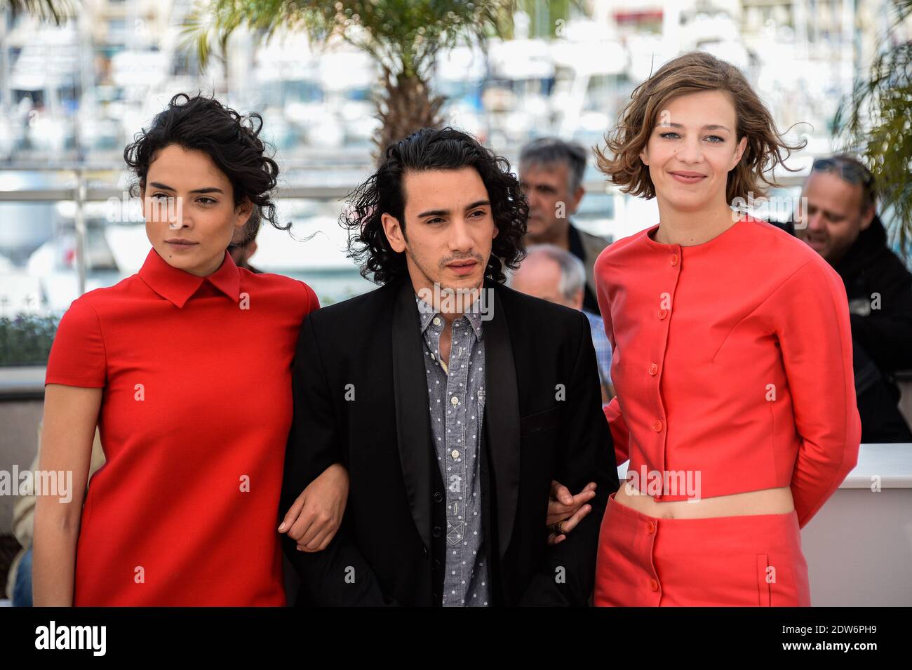 Celine Sallette, Rachid Youcef, Nailia Harzoune in posa alla fotocellula per il film Geronimo tenuto al Palais des Festivals nell'ambito del sessantasettesimo Festival di Cannes, in Francia, il 20 maggio 2014. Foto di Nicolas Briquet/ABACAPRESS.COM Foto Stock