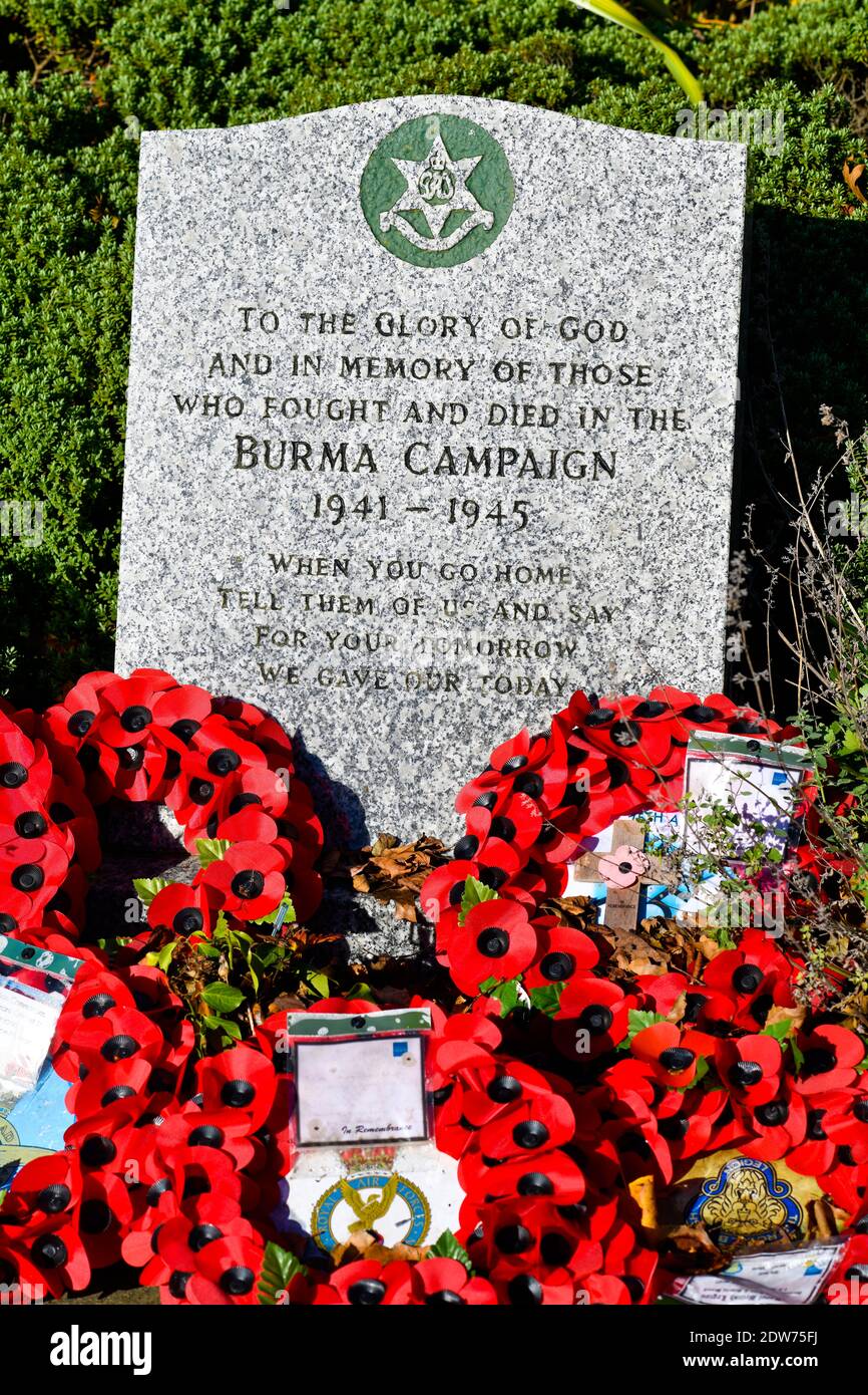 Memoriale della campagna birmana a Kings Lynn. Foto Stock