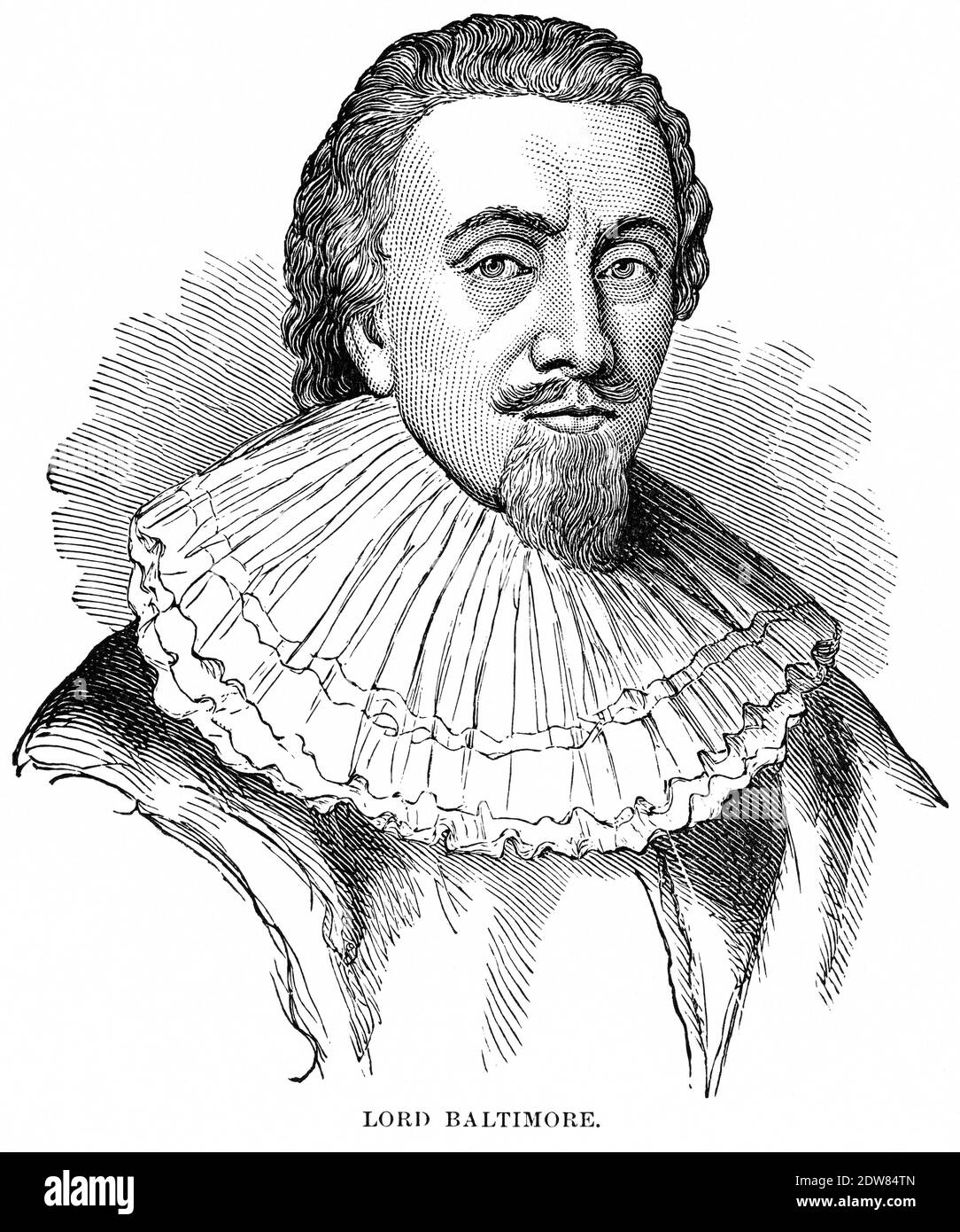 Lord Baltimore, Illustrazione, Storia del mondo di Ridpath, Volume III, di John Clark Ridpath, LL. D., Merrill & Baker Publishers, New York, 1897 Foto Stock