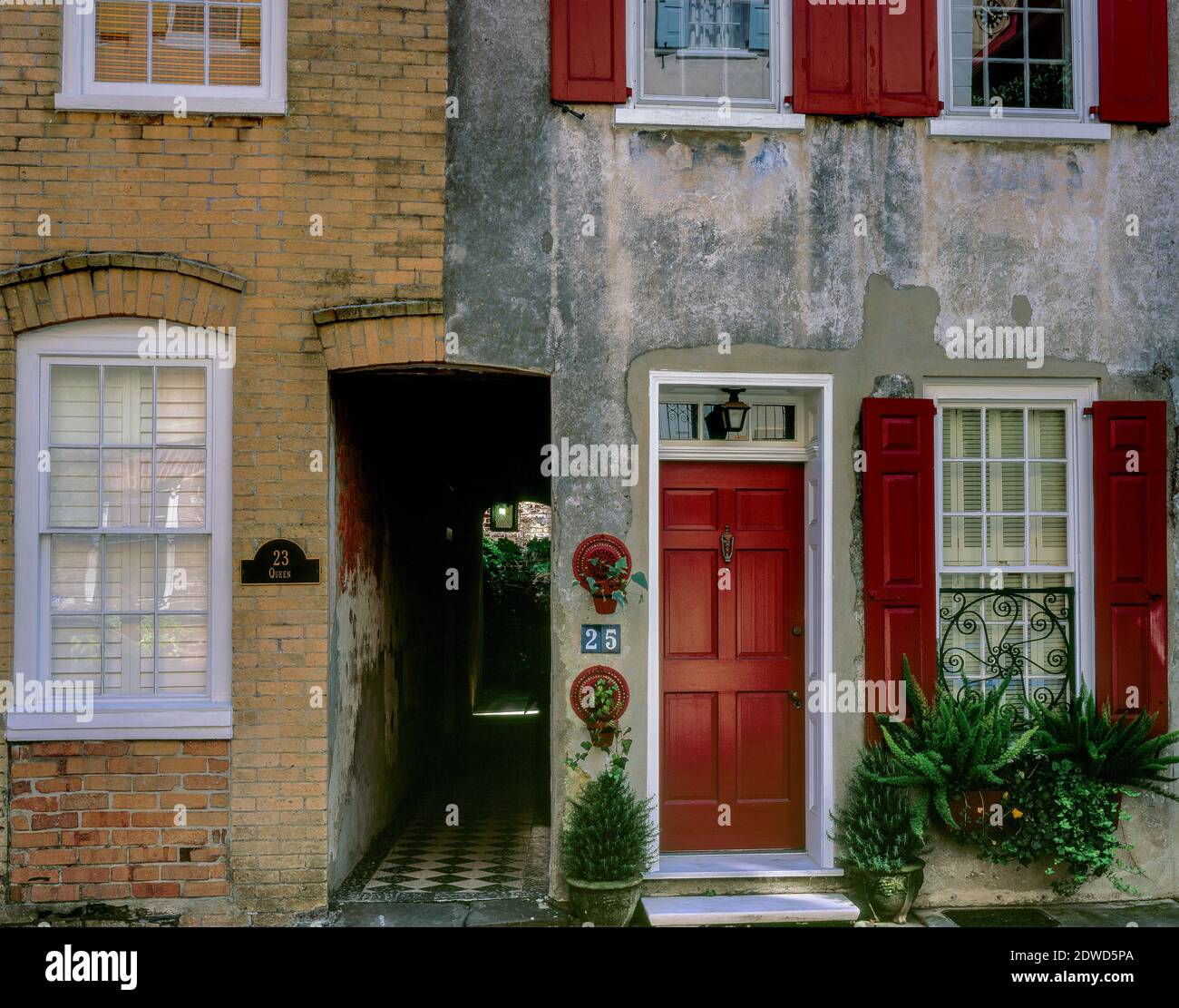 Portali, quartiere storico, Charleston, Carolina del Sud Foto Stock