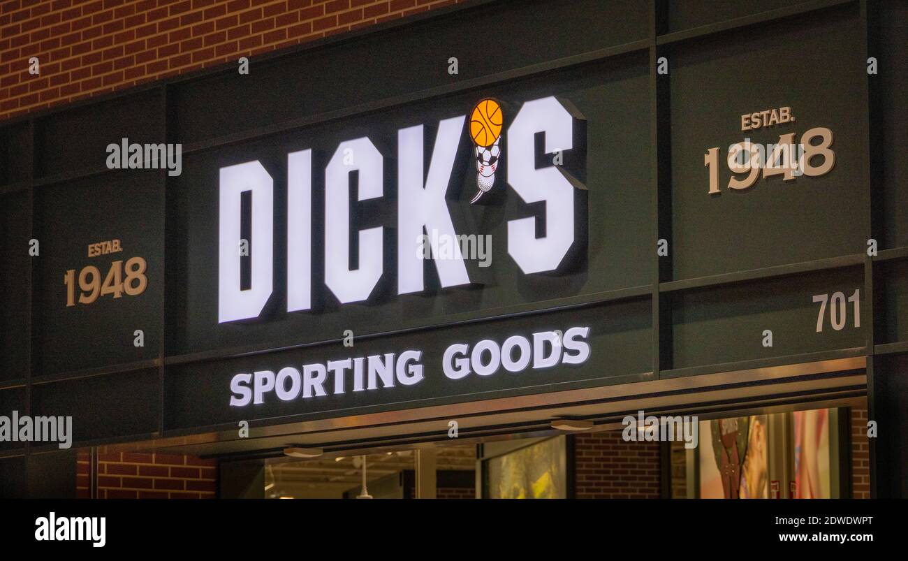 Cartello per Dick's Sporting Goods, Columbia Mall, Kennewick, Washington state, USA Foto Stock