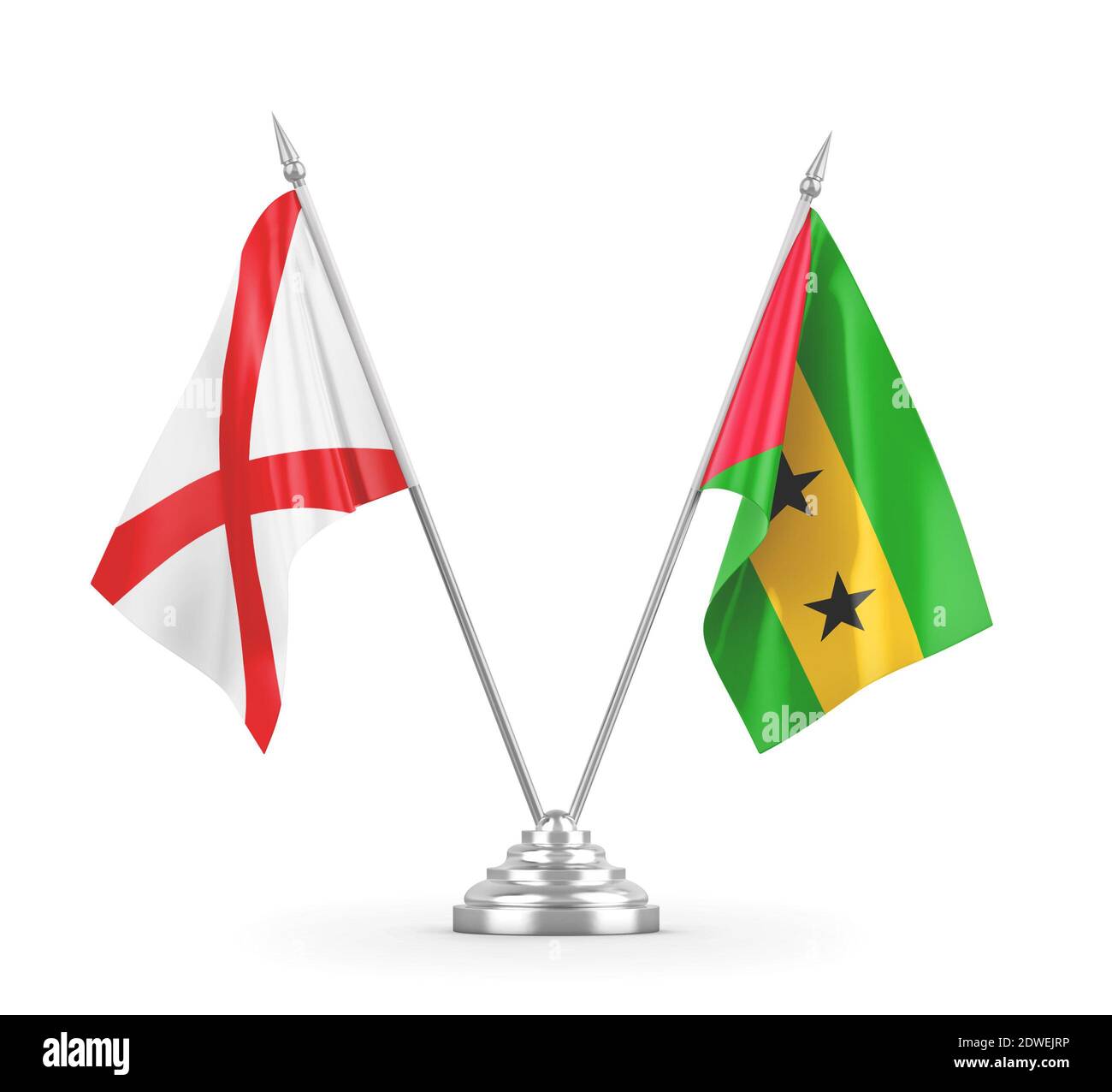 Bandiere da tavolo Sao Tomé e Principe e Irlanda del Nord Foto Stock