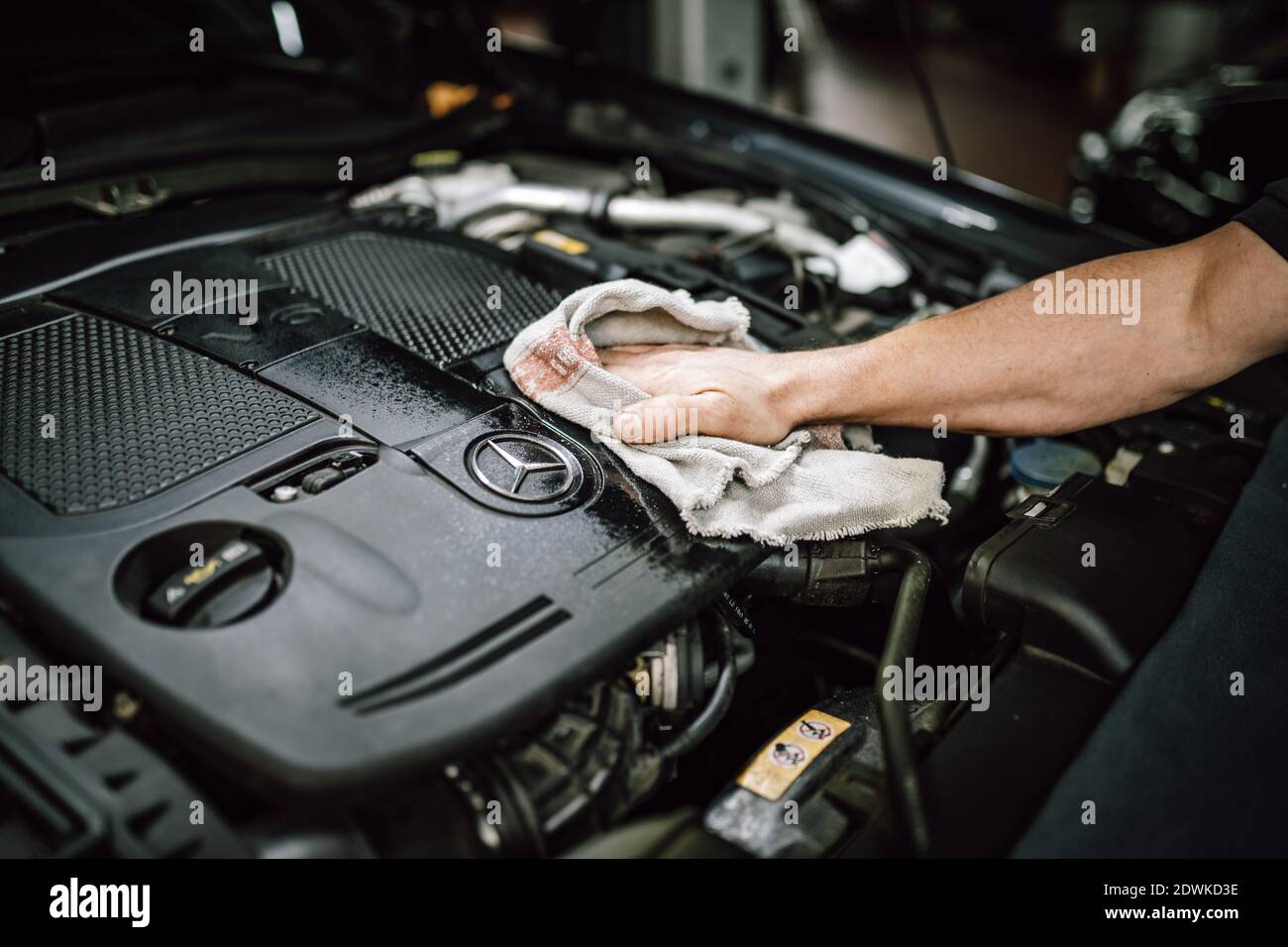 Mercedes Motor si prende cura Foto Stock