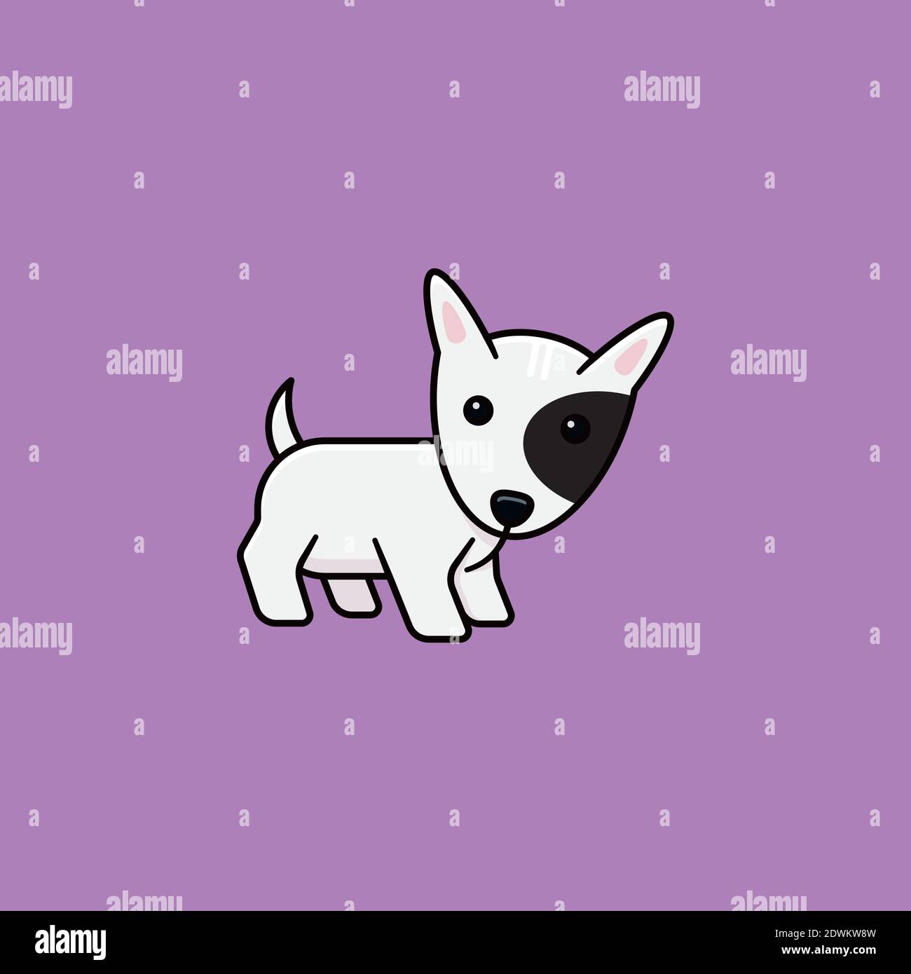 Illustrazione del vettore di Bullterrier del bambino per il giorno del cane il 26 agosto. Cute simbolo di colore puppy. Illustrazione Vettoriale