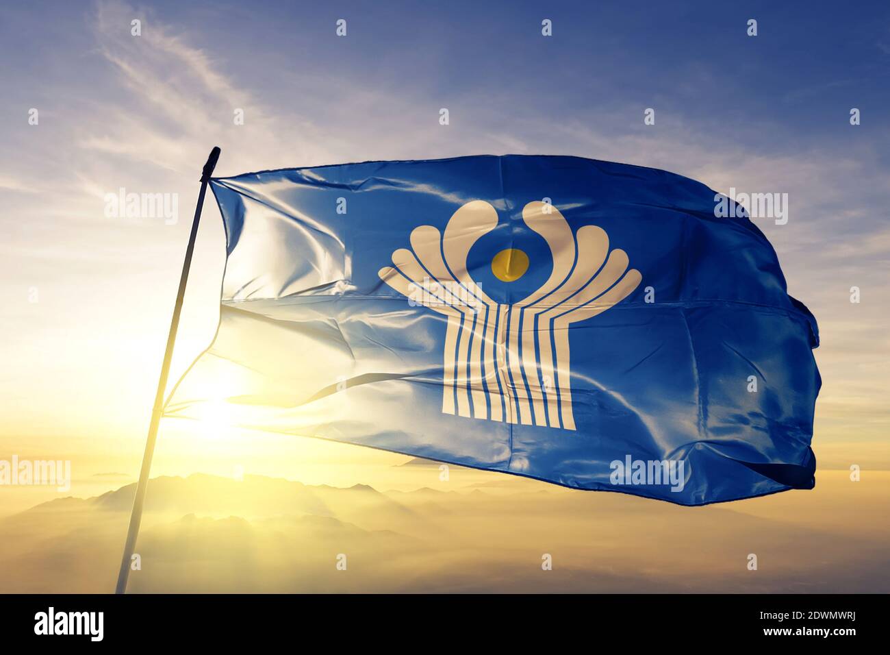 Commonwealth of Independent States CIS bandiera sventolare in cima Foto Stock