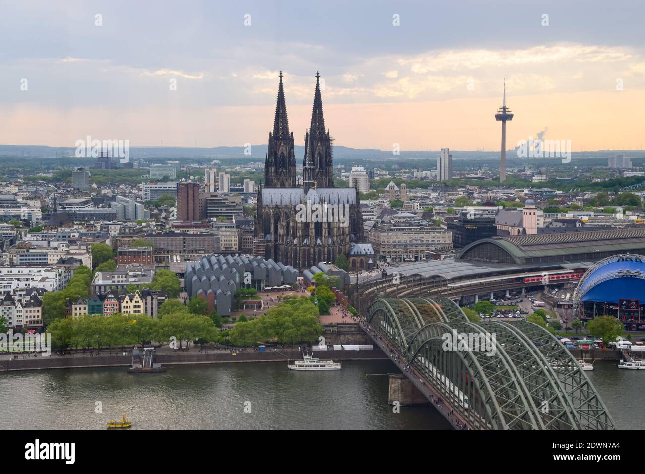 Vista panoramica aerea di Colonia, Germania Foto Stock