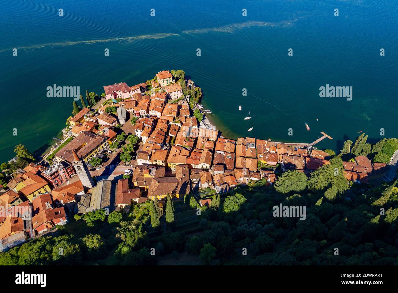 Varenna, Lago di Como (IT), Vista aerea Foto Stock