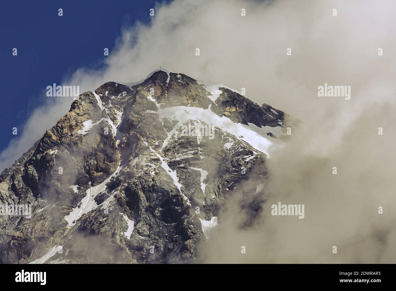 Gran Zebrù (3.851), Vista dal Rifugio Pizzini Foto Stock