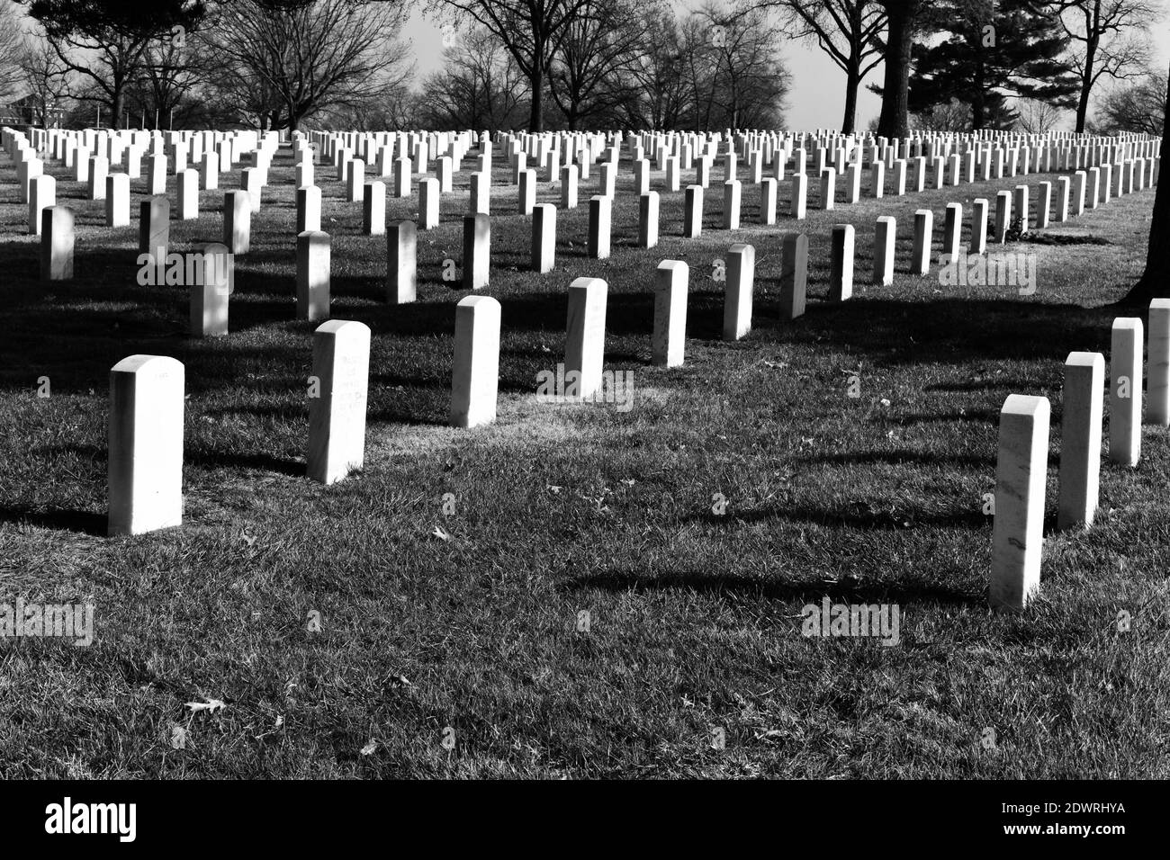 Jefferson Barracks, uno dei più antichi siti di interamento delle amministrazioni del Cimitero Nazionale, è servito come luogo di sepoltura soldati di tutte le guerre. Foto Stock