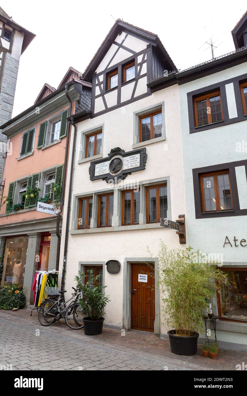 Herberge und Museum des böhmischen Reformators Jan Hus a Konstanz am Bodensee, Germania Foto Stock