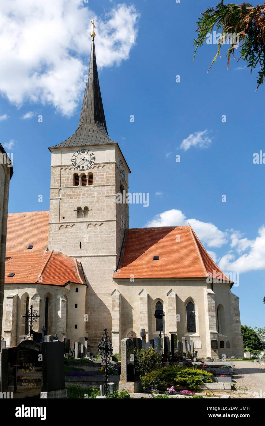 Pfarrkirche zum HL. Michael, Pulkau im Weinviertel NÖ, Österreich Foto Stock