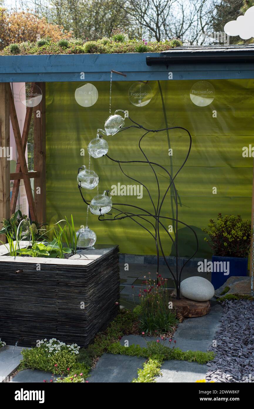 RainScape Show Garden - RHS Show, Cardiff 2014 Foto Stock