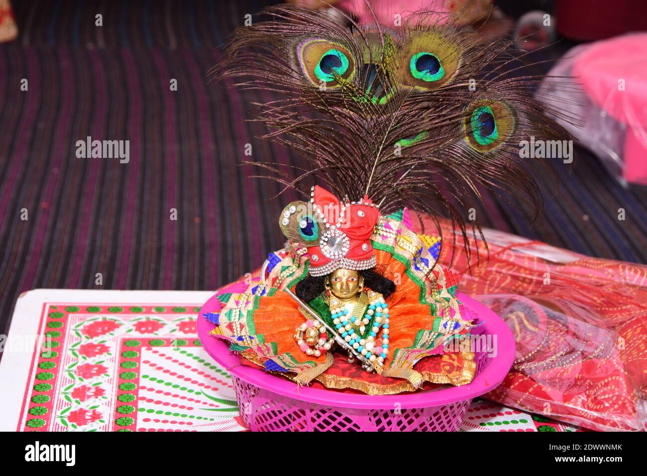 Idol di dio indù krishna Foto Stock