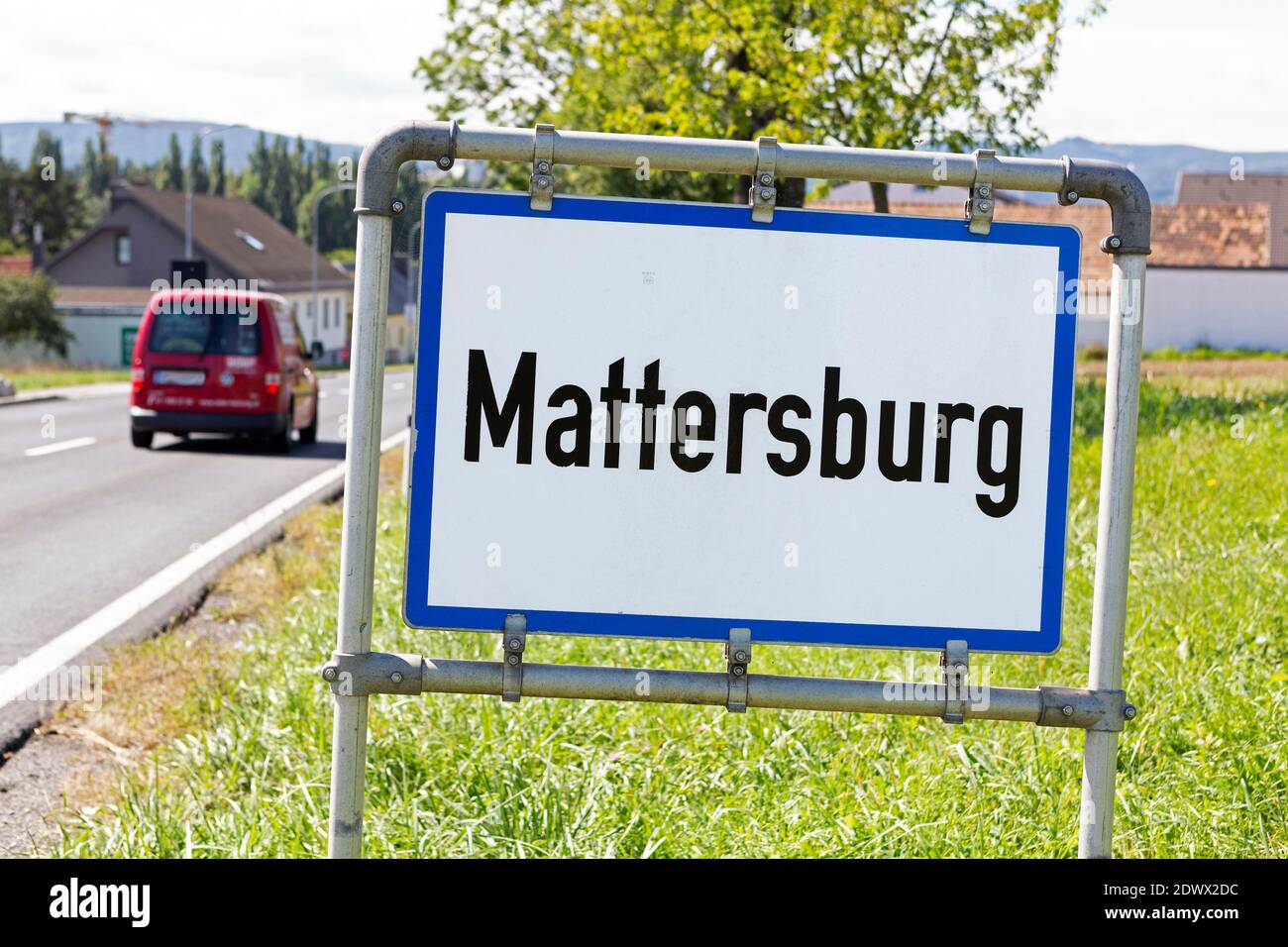Ortstafel, Mattersburg, Burgenland, Österreich Foto Stock