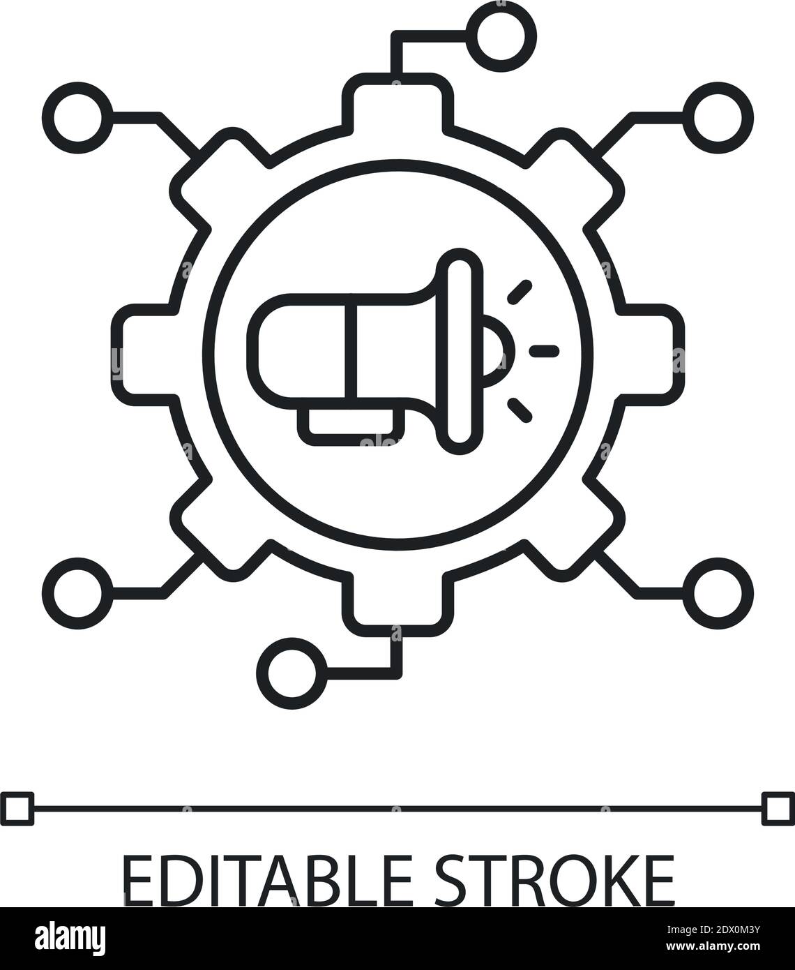 Icona lineare di marketing virale Illustrazione Vettoriale