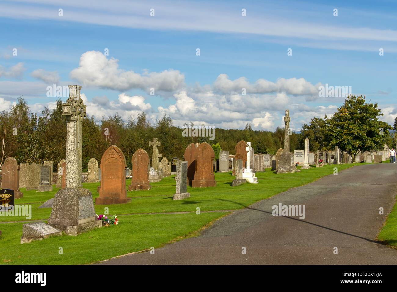 Garden of Remembrance per il volo Pan Am 103 al Dryfesdale Cemetery, a Lockerbie in Scozia. Foto Stock